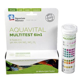 Aquarium Münster: Aquavital Multitest 6 in 1, 50 Teststreifen Süßwasser