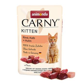 Animonda Carny Kitten Rind, Kalb + Huhn, nassfutter für Katzen 85g