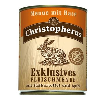 Christopherus: Exklusives Fleischmenue Hase mit Süßkartoffel und Apfel  800 g