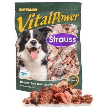 Petman Vitalpower Strauss Frostfutter für Hunde  1 kg