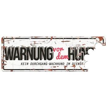 D&D Warnschild Warnung vor dem Hund weiss/rot  40x0,17x25cm