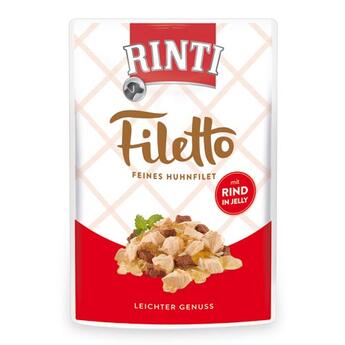 Rinti Nassfutter Filetto Feines Huhnfilet mit Rind in Jelly  100g