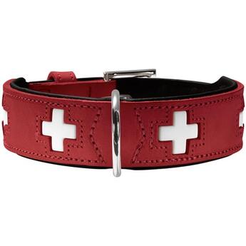 Hunter Hundehalsband Swiss S-M 50 rot/schwarz