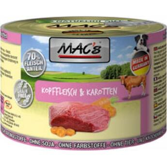Macs Kopffleisch & Karotten Dosennassfutter für Hunde 200g