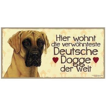 Power Gift Tierschild aus Holz Motiv Deutsche Dogge  24x12,5cm