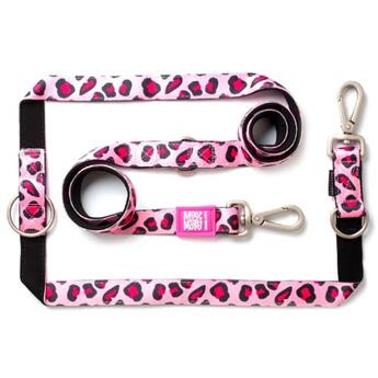 Max & Molly Multifunktionsleine Leopard Pink für Hunde S 15/200 cm