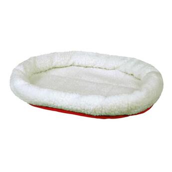 Katzenbett Trixie Bett rund wollweiß rot 47x38cm