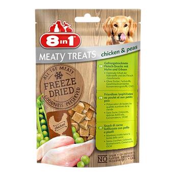 8in1: Gefriergetrocknete Fleisch-Snacks mit Huhn und Erbsen für Hunde 50g