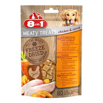8 in 1: Gefriergetrocknete Fleisch-Snack mit Huhn und Möhre für Hunde 50g