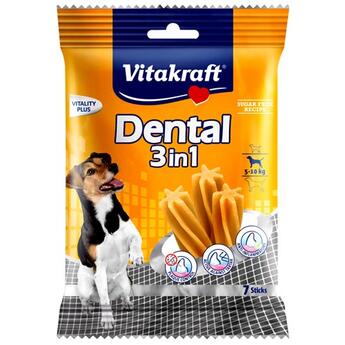 Vitakraft Dental 3in1 Zahnpflegestick für Hunde 5 - 10 kg  S,  7 Sticks