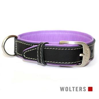 Wolters Cat & Dog Halsband Terranova Fettleder 50cm x 30mm  schwarz/flieder